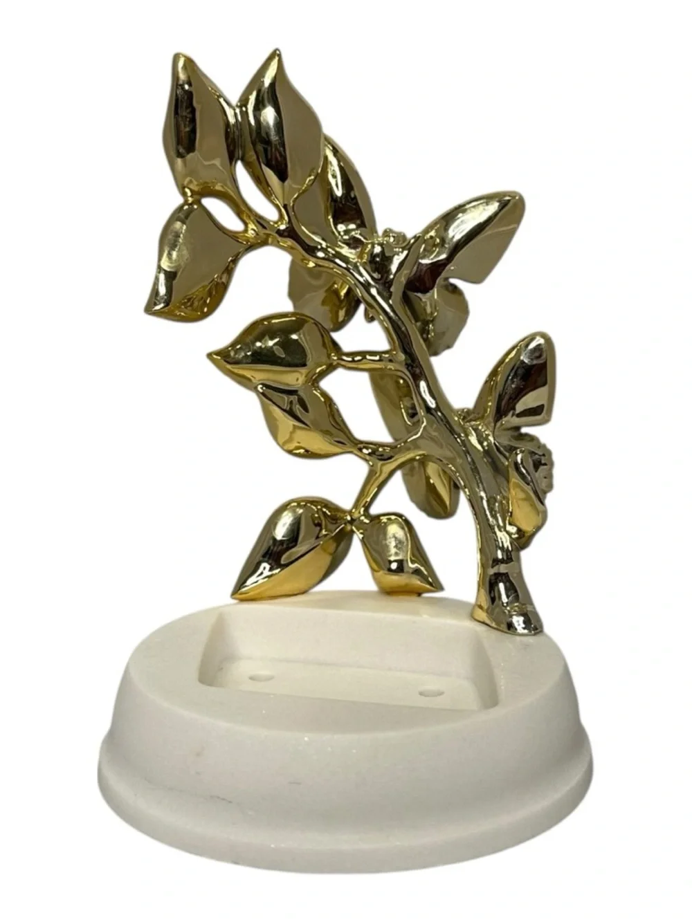 Bath and Body Works Butterflies Foaming Soap Holder Sleeve Gold Resin White Base